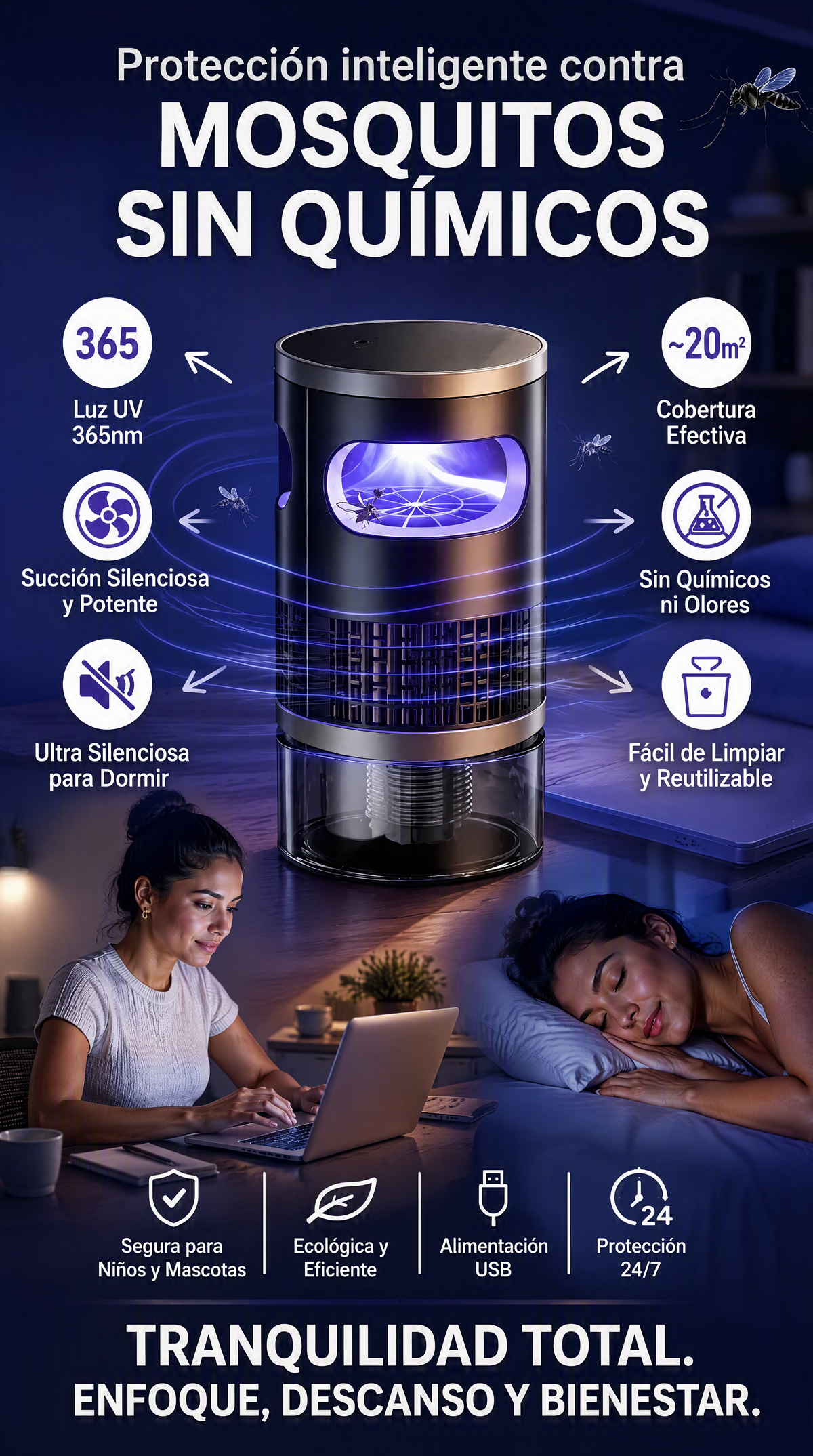 Beneficios lámpara trampa UV